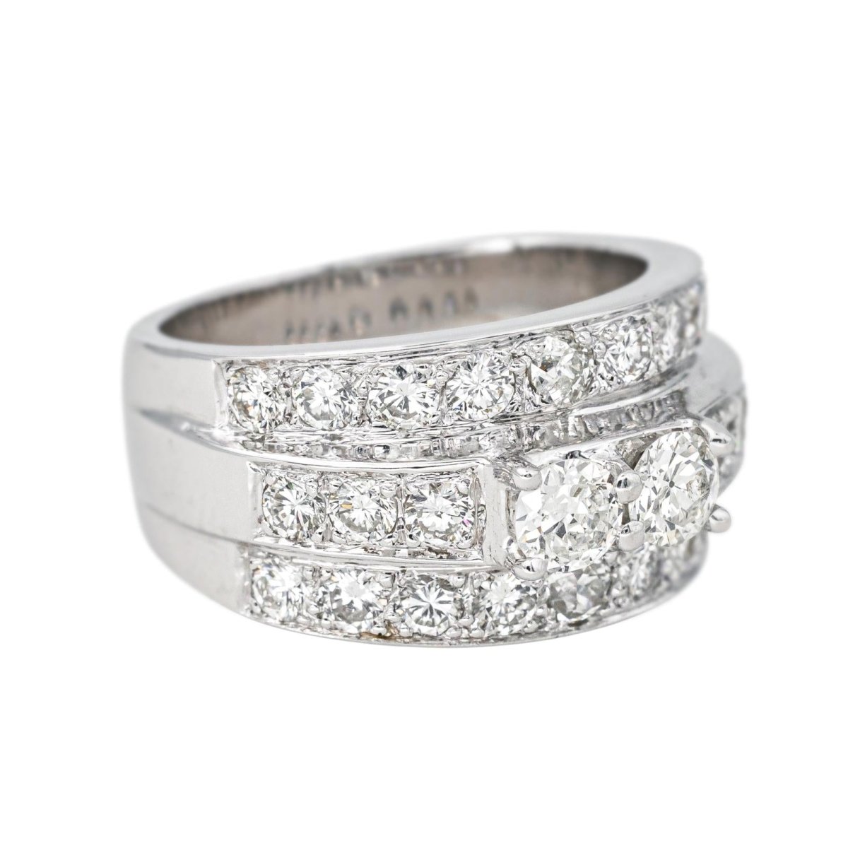 Bague Bandeau en or blanc et diamants - Castafiore