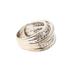 Bague Bandeau en or blanc et diamants - Castafiore