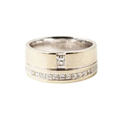 Bague Bandeau en or blanc et diamants