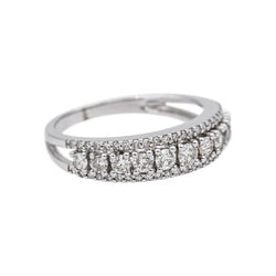 Ring  White gold headband  diamond 