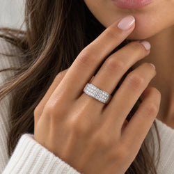 Bague Bandeau en or blanc et diamants - Castafiore