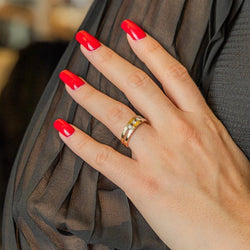 Bague Bandeau en or blanc et diamants