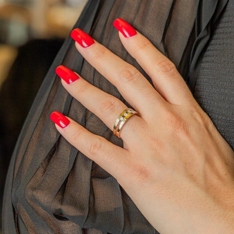 Bague Bandeau en or blanc et diamants