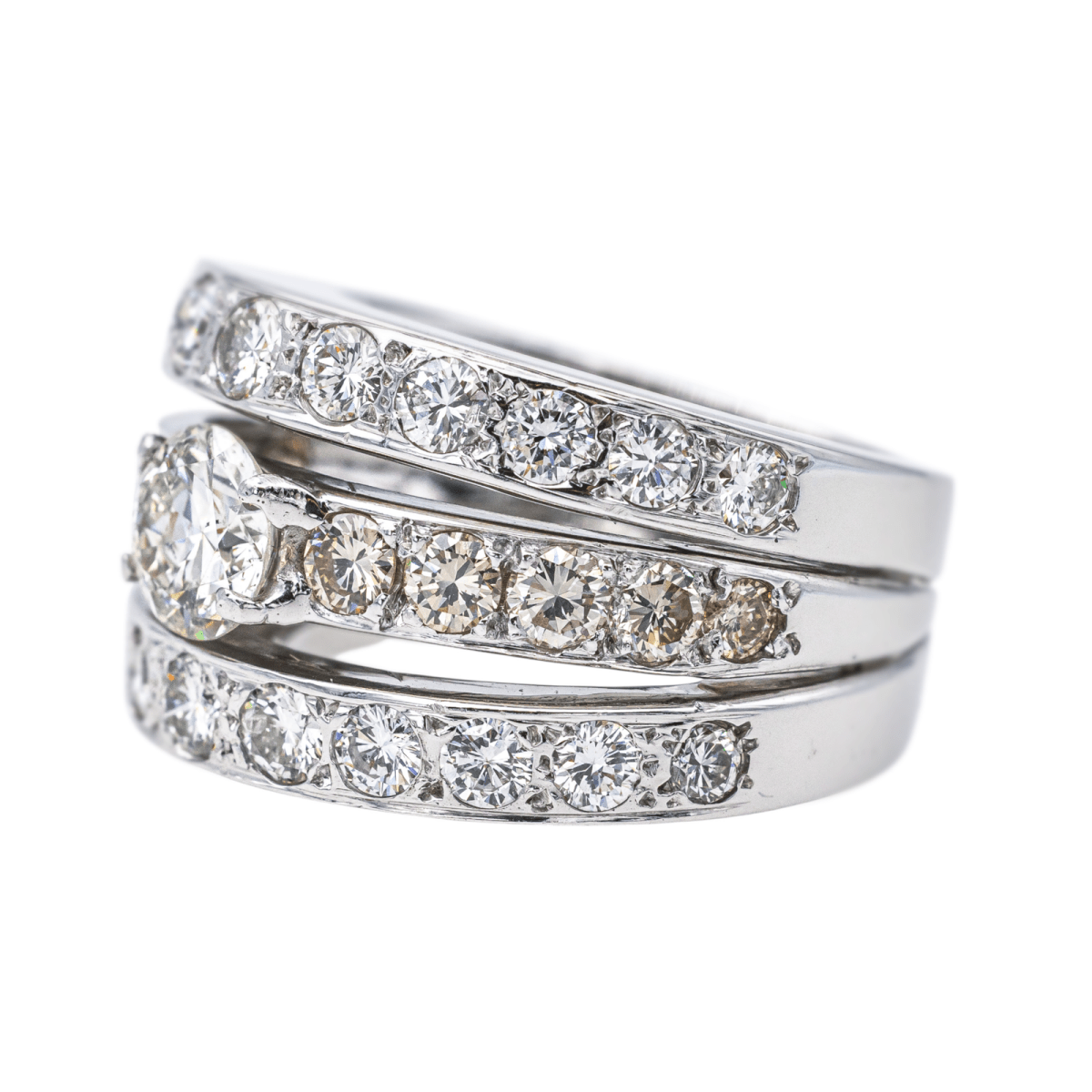 Bague Bandeau en or blanc et diamants - Castafiore