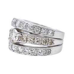 Bague Bandeau en or blanc et diamants - Castafiore