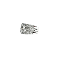 Bague Bandeau en or blanc et diamants - Castafiore