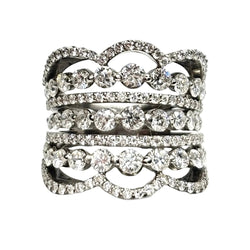 Bague Bandeau en or blanc et diamants - Castafiore