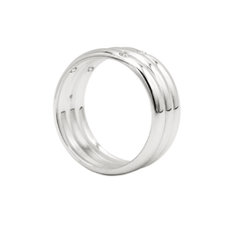 Bague Bandeau en or blanc et diamants - Castafiore