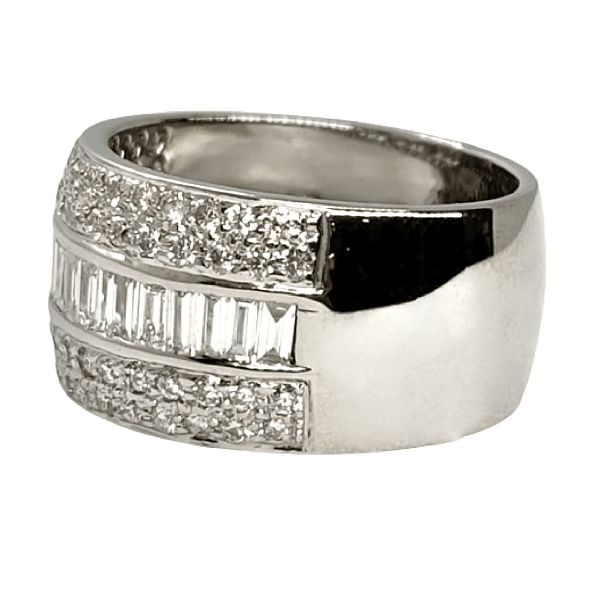 Bague Bandeau en or blanc et diamants - Castafiore