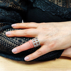 Bague Bandeau en or blanc et diamants - Castafiore