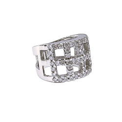 Bague Bandeau en or blanc et diamants - Castafiore