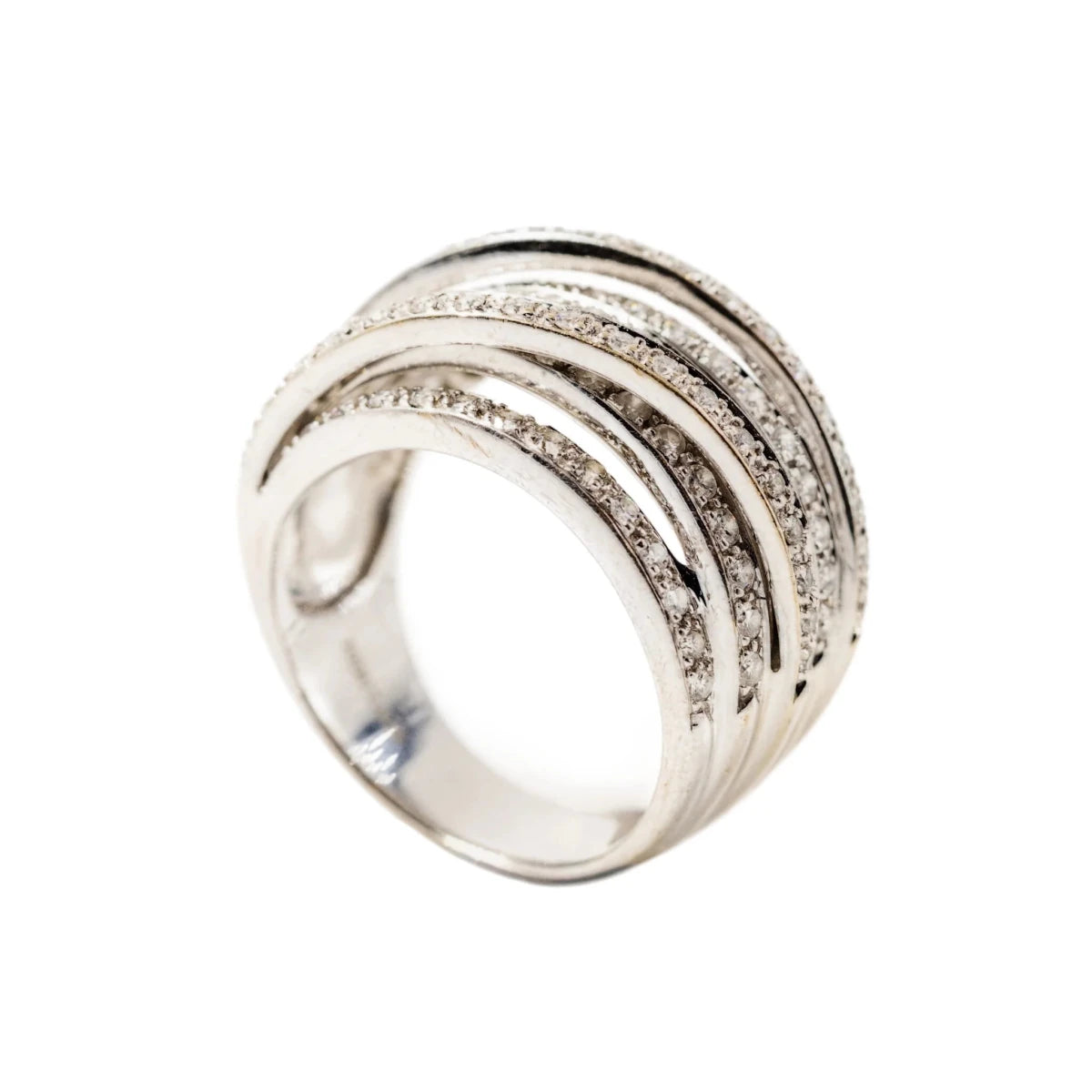 Bague Bandeau en or blanc et diamants - Castafiore