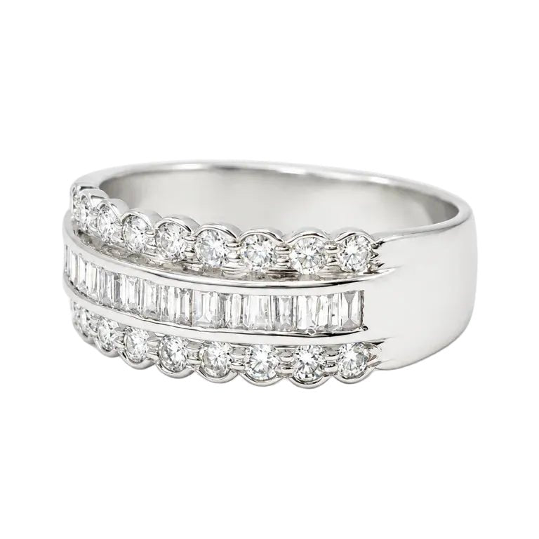 Bague Bandeau en or blanc et diamants - Castafiore