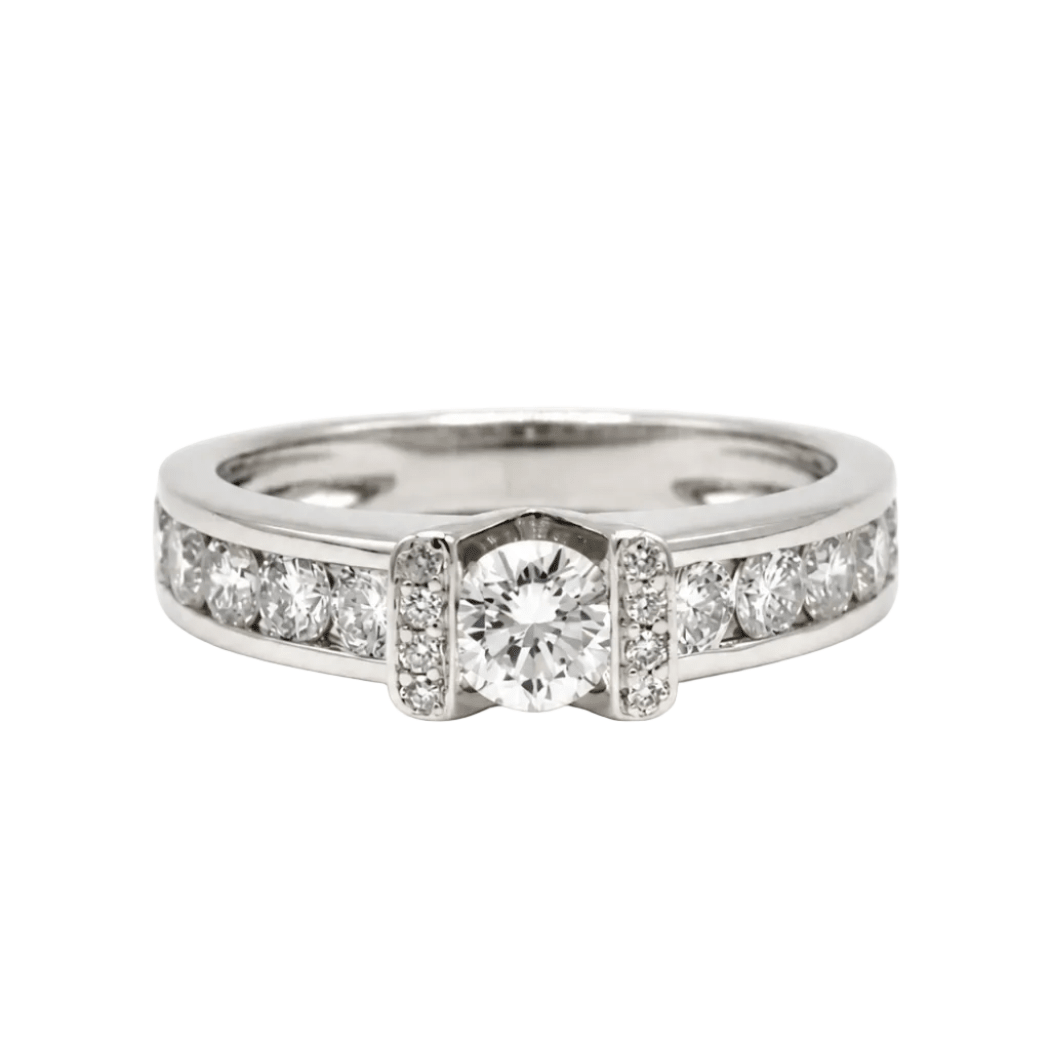 Bague Bandeau en or blanc et diamants - Castafiore