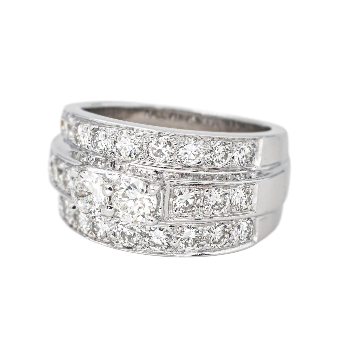 Bague Bandeau en or blanc et diamants - Castafiore