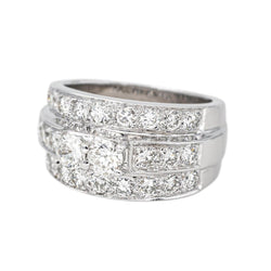 Bague Bandeau en or blanc et diamants - Castafiore