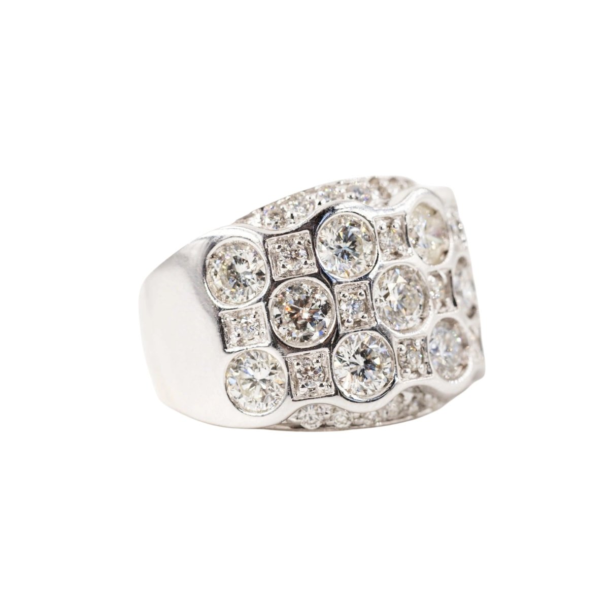 Bague Bandeau en or blanc et diamants