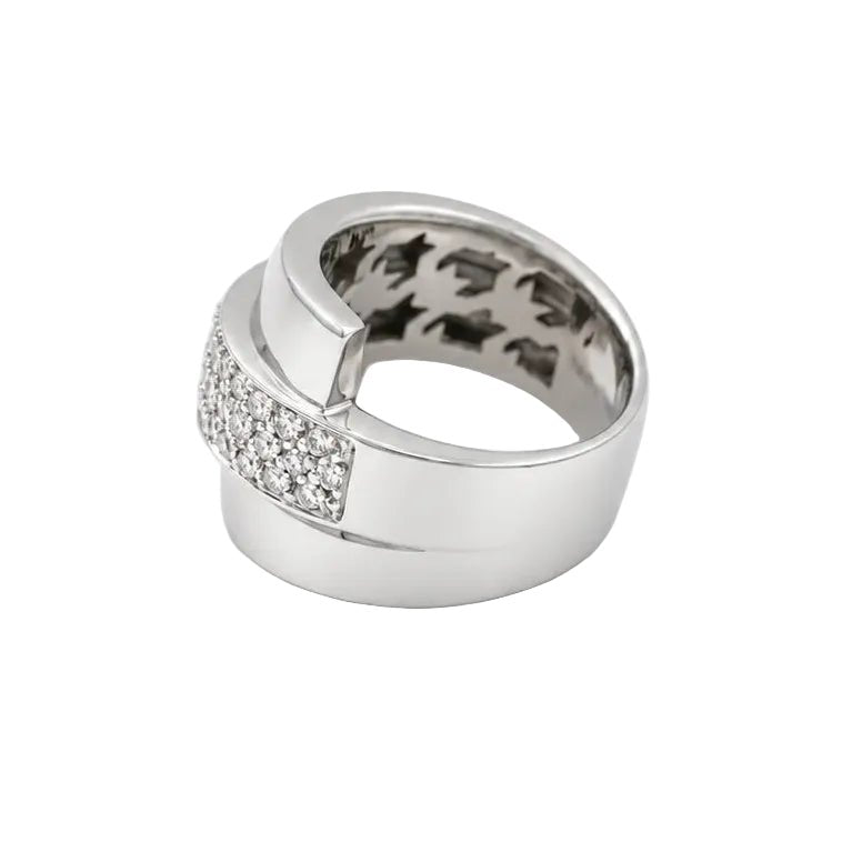 Bague Bandeau en or blanc et diamants - Castafiore