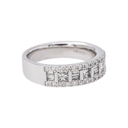 Bague Bandeau en or blanc et diamants - Castafiore