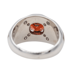 Bague Bandeau en or blanc, grenat et diamants - Castafiore