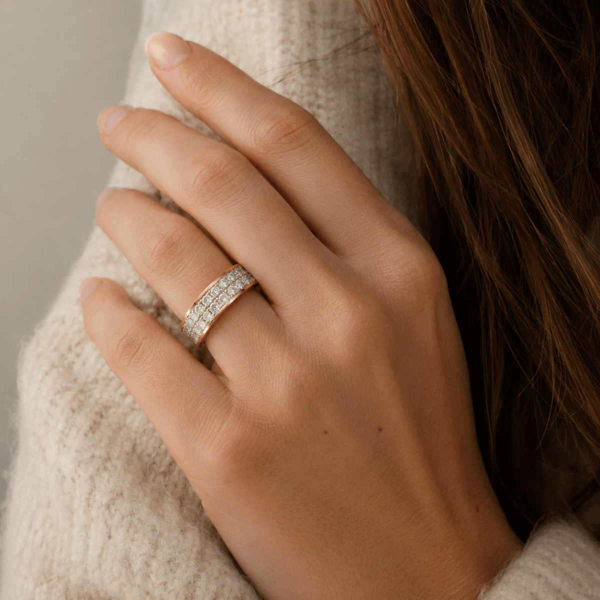 Bague Bandeau en or blanc, or jaune et diamants - Castafiore