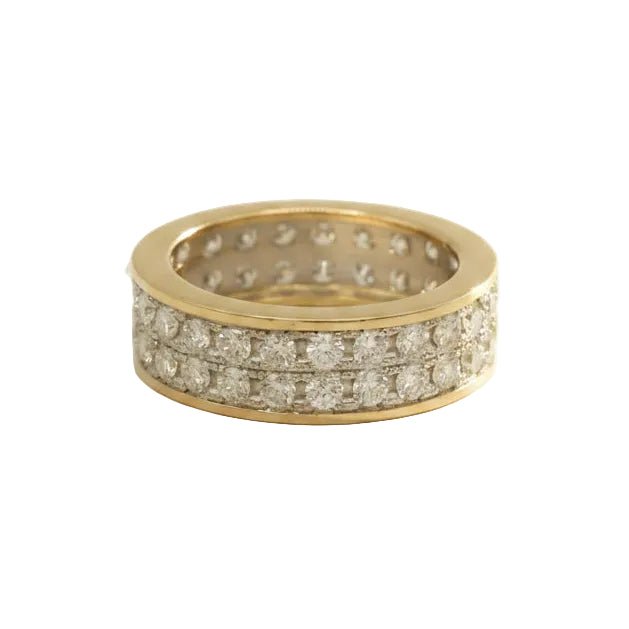 Bague Bandeau en or blanc, or jaune et diamants - Castafiore