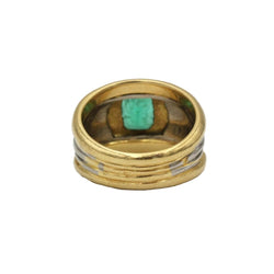 Bague Bandeau en or blanc, or jaune et émeraude - Castafiore