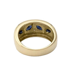 Bague Bandeau en or blanc, or jaune, saphirs et diamants - Castafiore