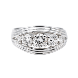Bague Bandeau en or blanc, platine et diamants - Castafiore