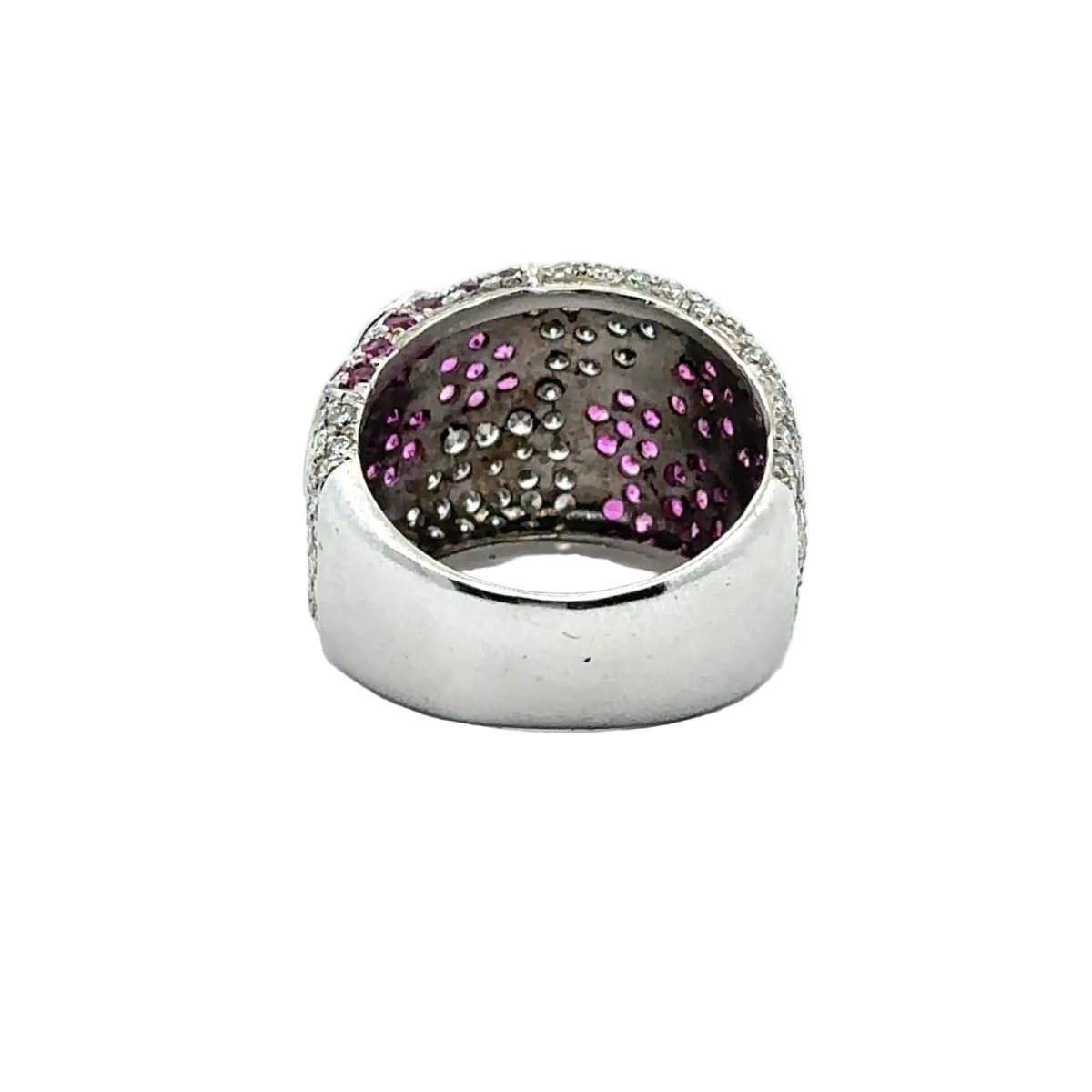 Bague Bandeau en or blanc, rubis et diamants - Castafiore