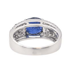 Bague Bandeau en or blanc, saphir et diamants - Castafiore