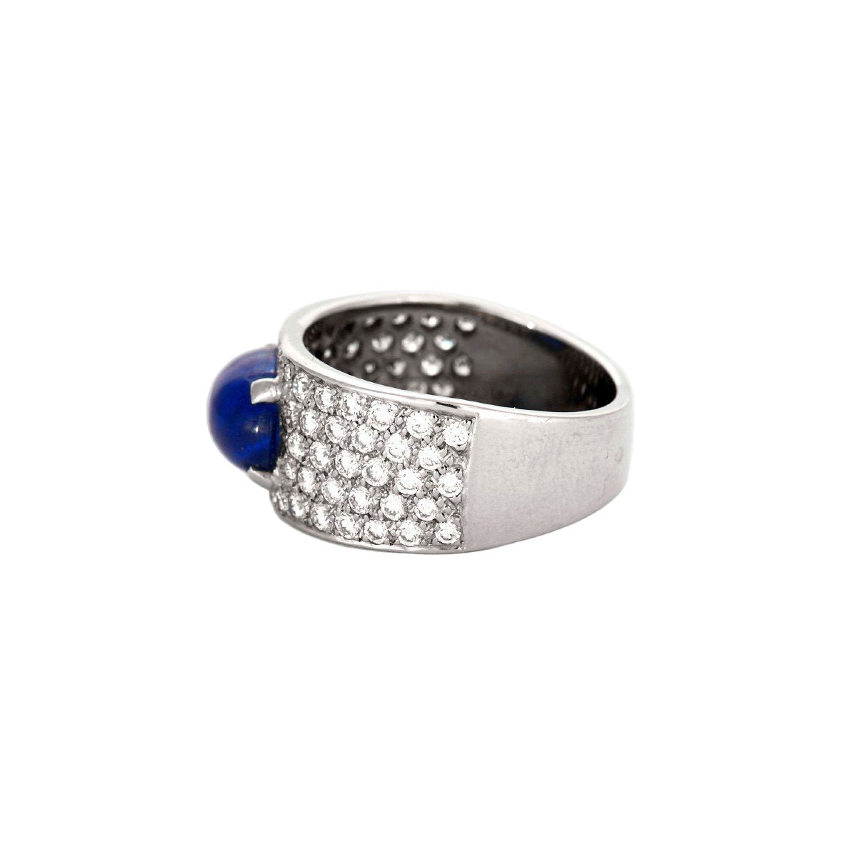 Bague Bandeau en or blanc, saphir et diamants - Castafiore
