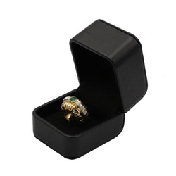 Bague Bandeau en or jaune, émeraude et diamants - Castafiore