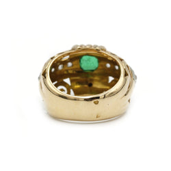 Bague Bandeau en or jaune, émeraude et diamants - Castafiore