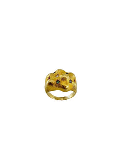 Bague Bandeau en or jaune, émeraudes, rubis, saphirs et diamant - Castafiore