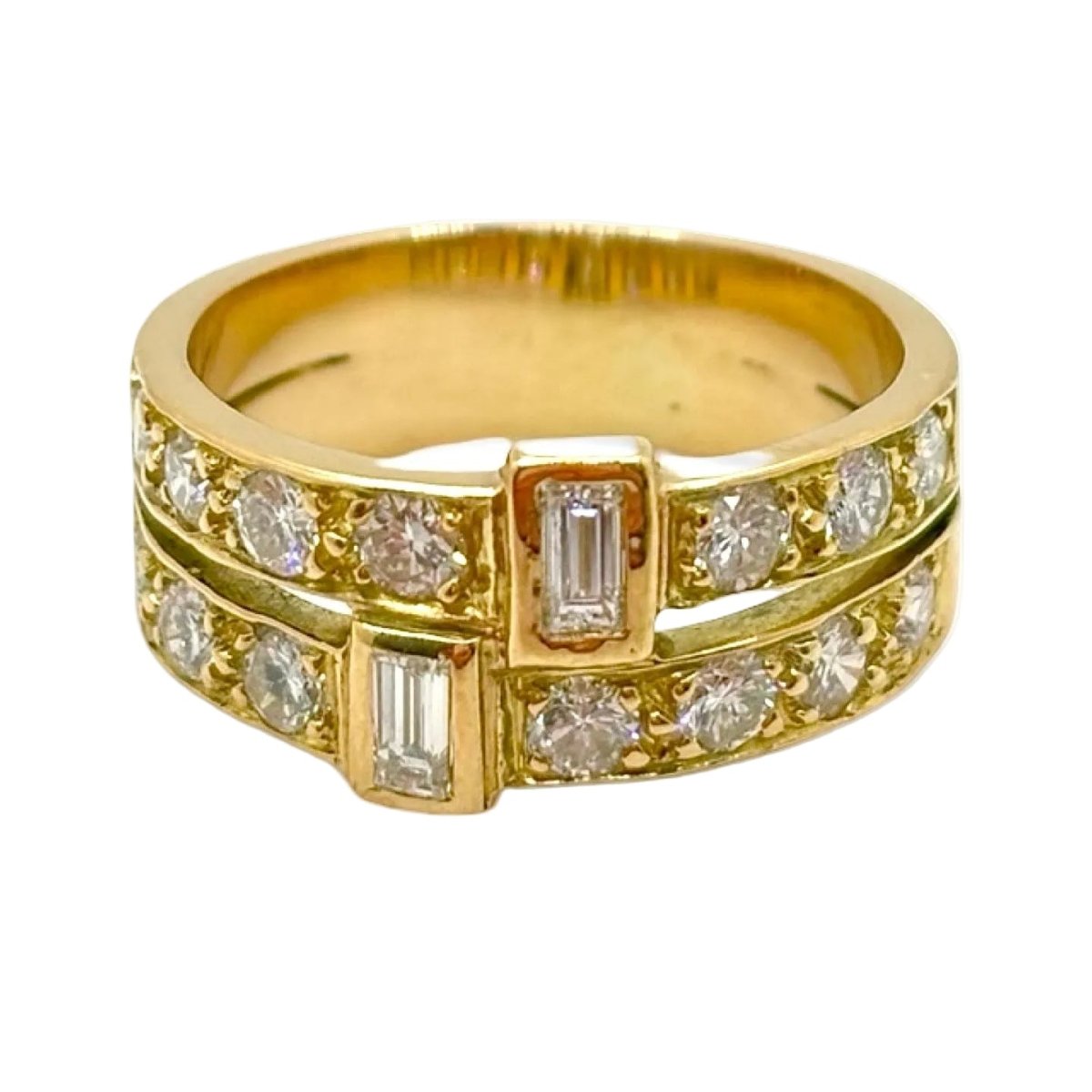 Bague Bandeau en or jaune et diamant - Castafiore