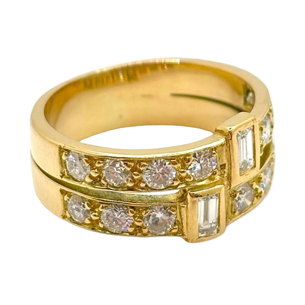 Bague Bandeau en or jaune et diamant - Castafiore