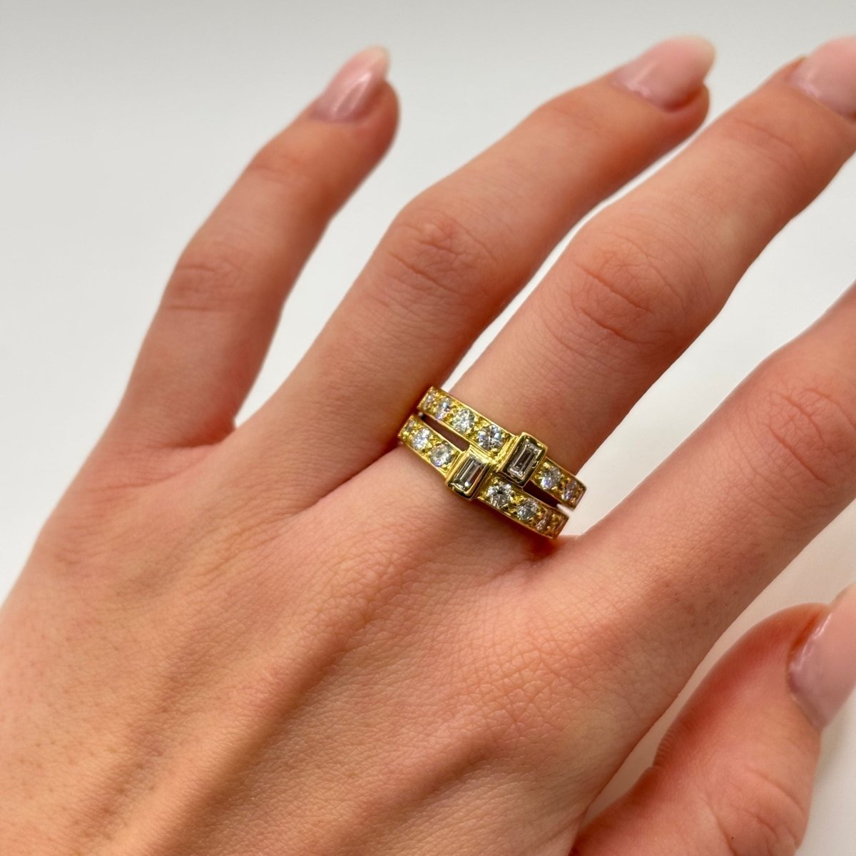 Bague Bandeau en or jaune et diamant - Castafiore