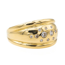 Bague Bandeau en or jaune et diamant - Castafiore