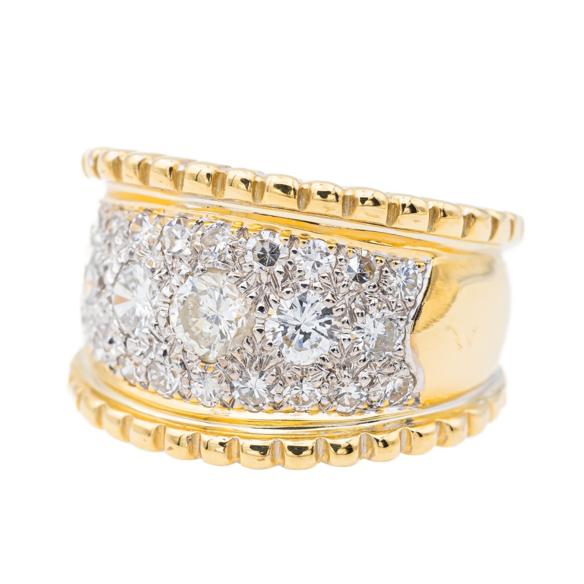 Bague Bandeau en or jaune et diamant - Castafiore