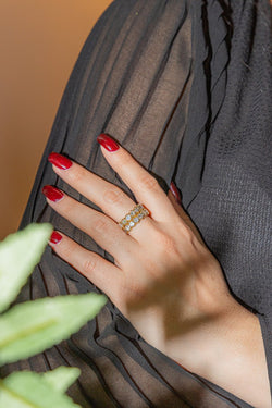 Bague bandeau en or jaune et diamant - Castafiore