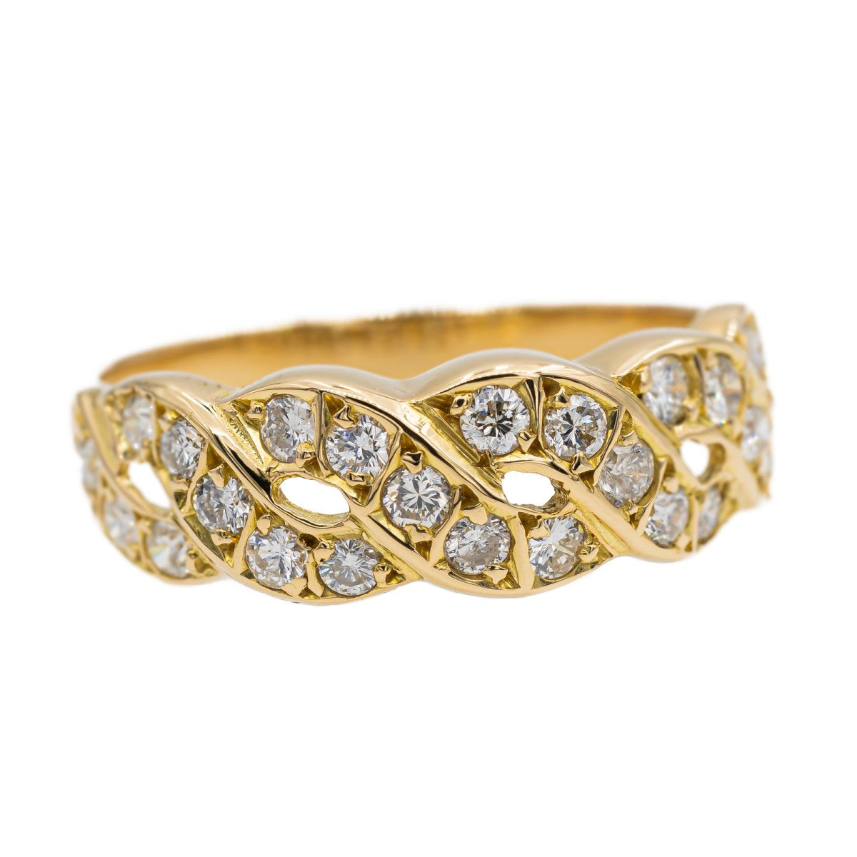 Bague Bandeau en or jaune et diamant - Castafiore