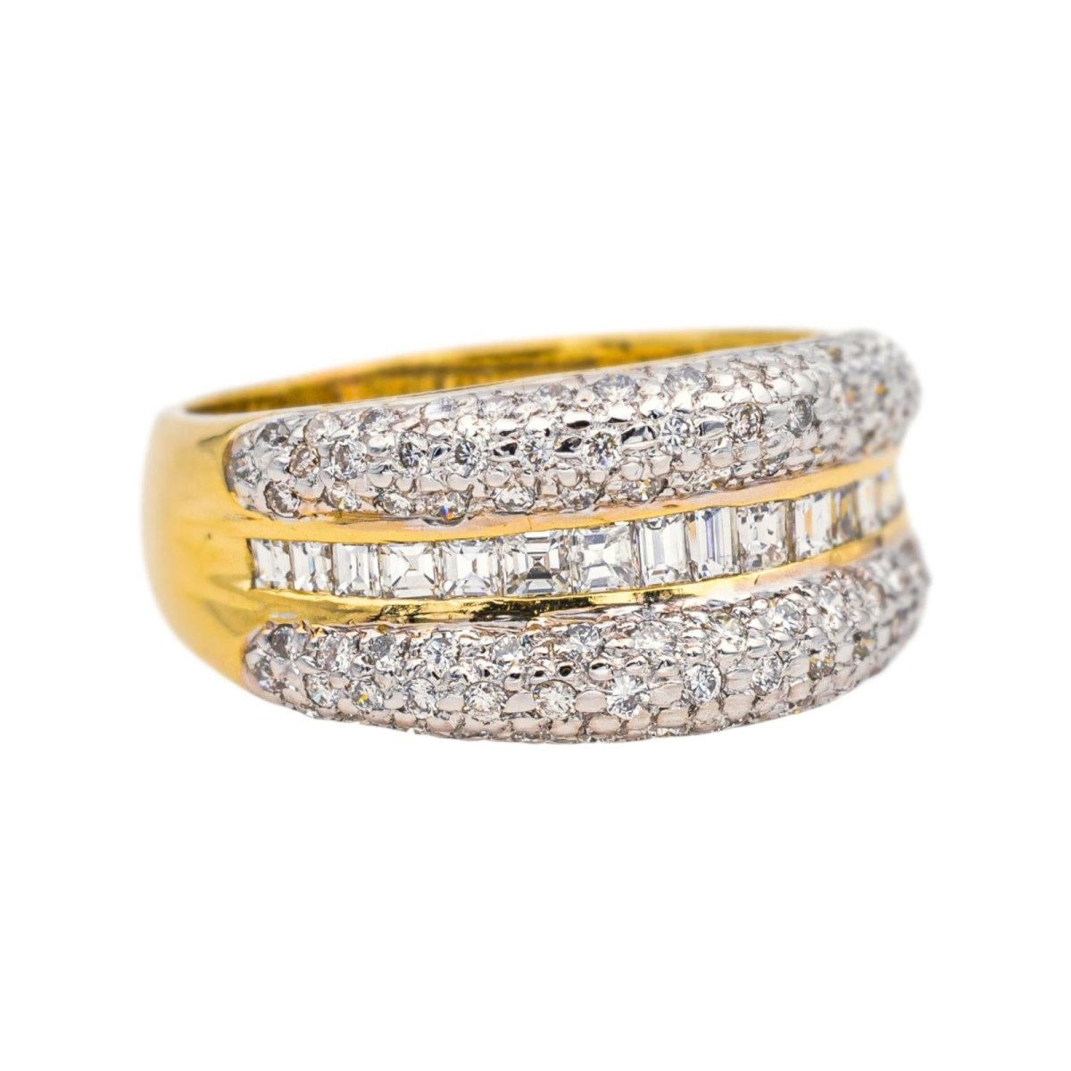 Bague Bandeau en or jaune et diamants - Castafiore