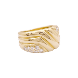 Bague Bandeau en or jaune et diamants - Castafiore
