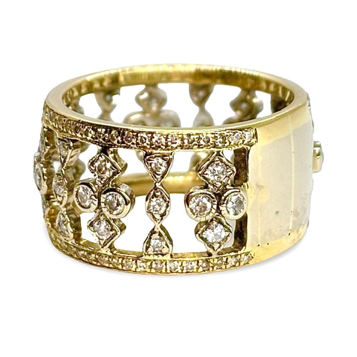 Bague Bandeau en or jaune et diamants - Castafiore