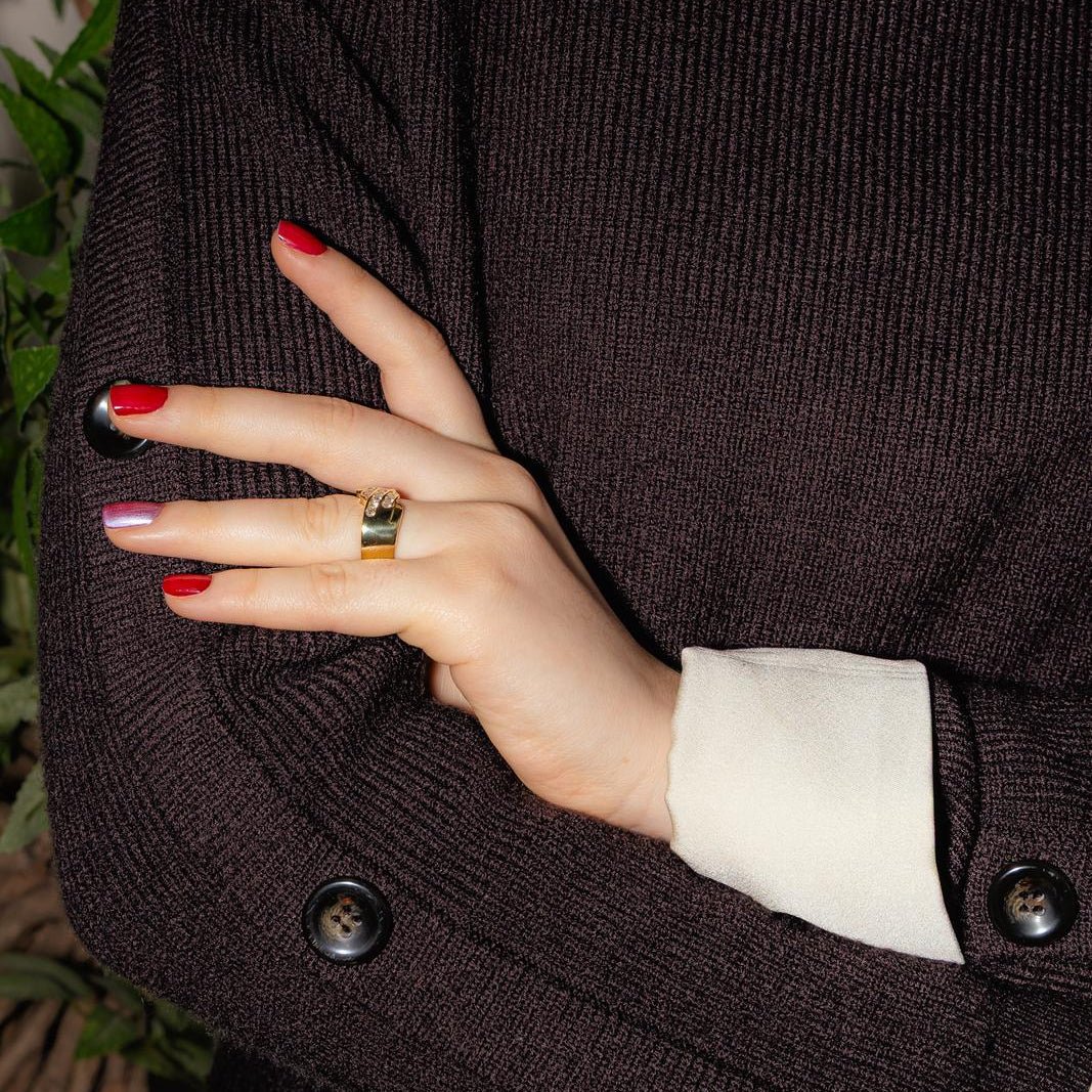 Bague Bandeau en or jaune et diamants - Castafiore