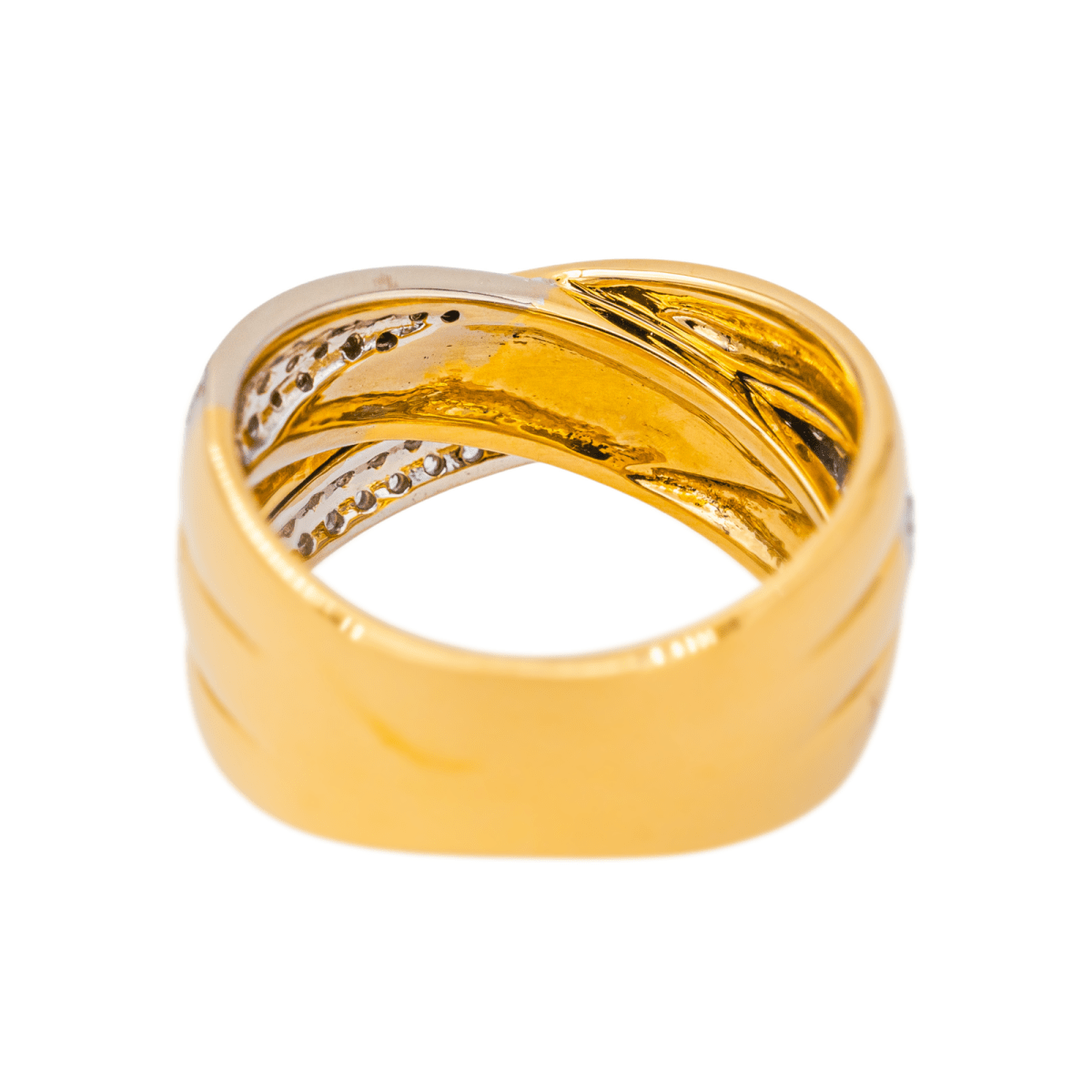 Bague Bandeau en or jaune et diamants - Castafiore