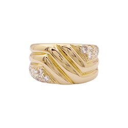 Bague Bandeau en or jaune et diamants - Castafiore