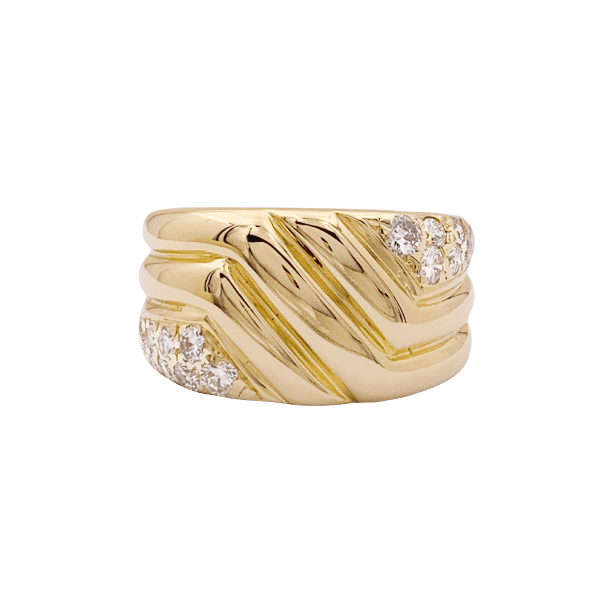 Bague Bandeau en or jaune et diamants - Castafiore