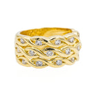 Bague Bandeau en or jaune et diamants - Castafiore